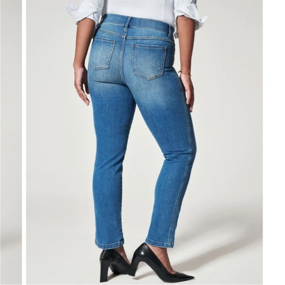 Womens SPANX Ankle Straight Leg Jeans in Vintage Indigo - Picture 4 of 9